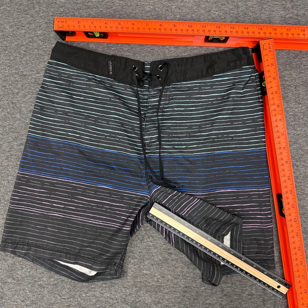 Hurley Striped Swim Trunks Board Shorts with‎ Drawstring Size 30 - Picture 6 of 8